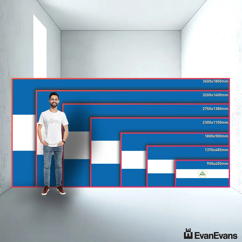 Nicaragua flag size guide comparison
