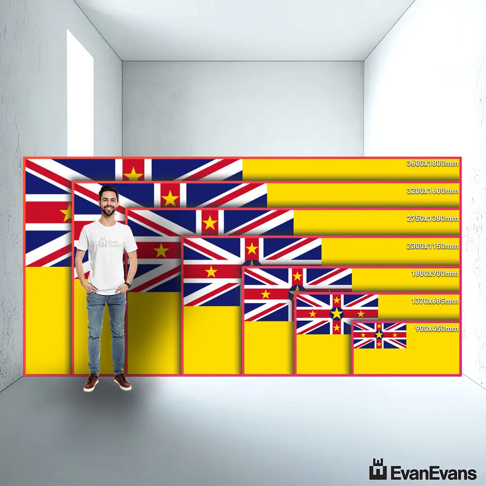Niue flag size guide comparison