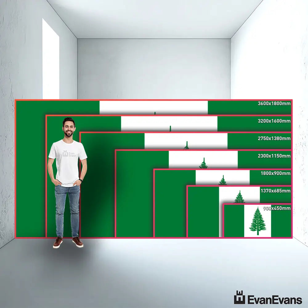 Norfolk Island flag size guide comparison