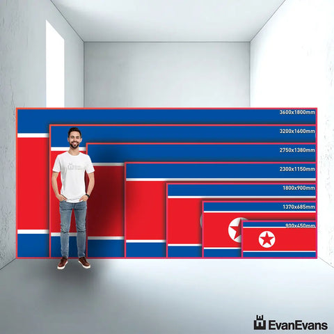 North Korea flag size guide comparison