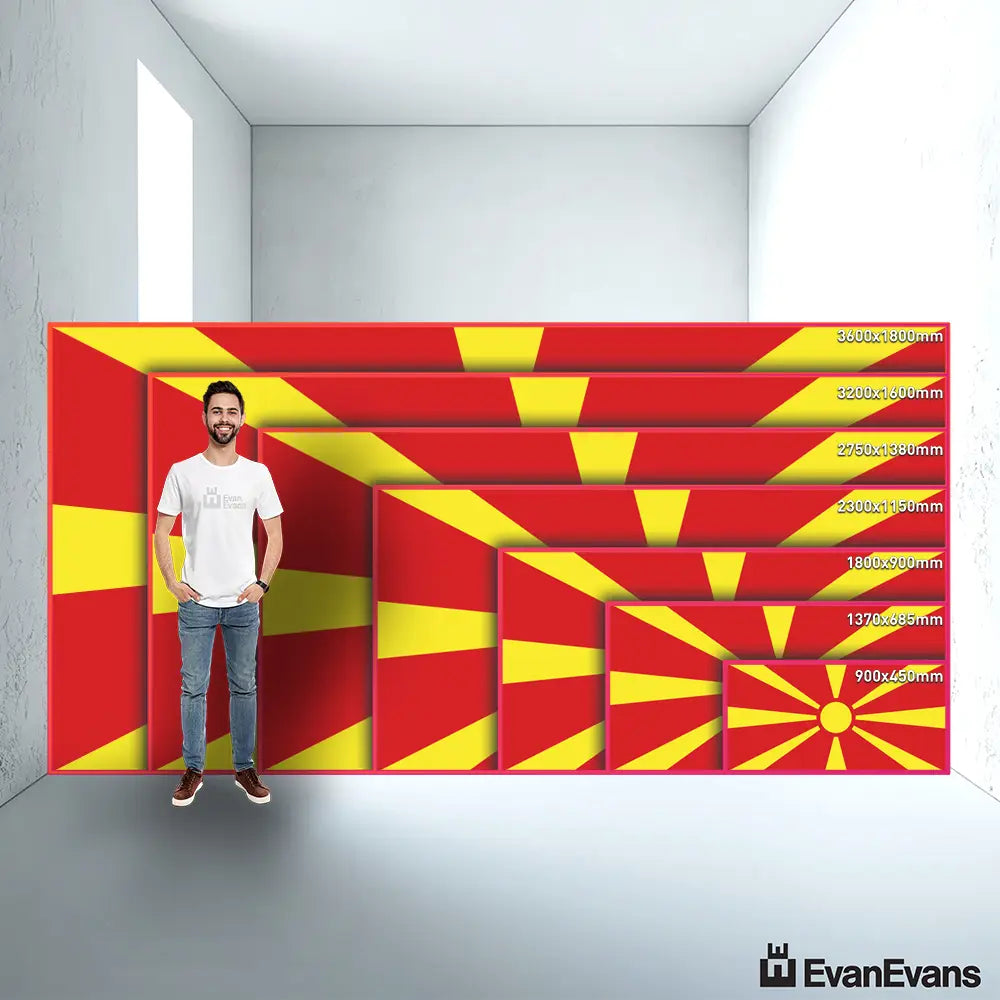 North Macedonia flag size guide comparison