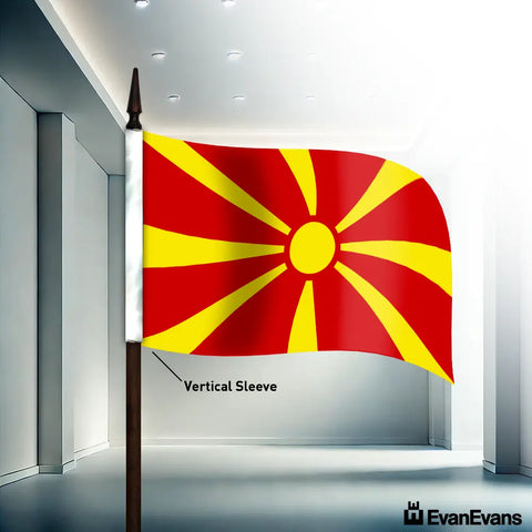 North Macedonia flag vertical sleeve
