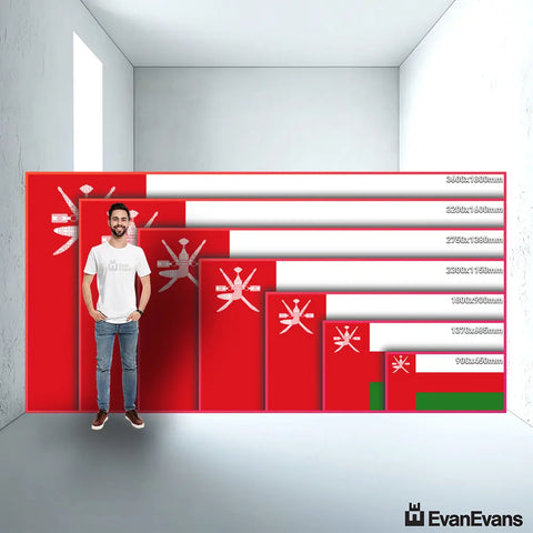 Oman flag size guide comparison