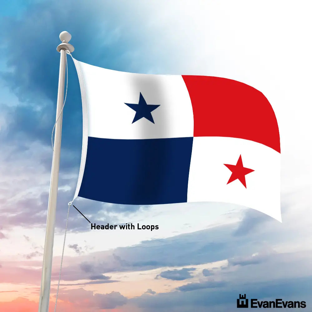 Panama flag header with loops