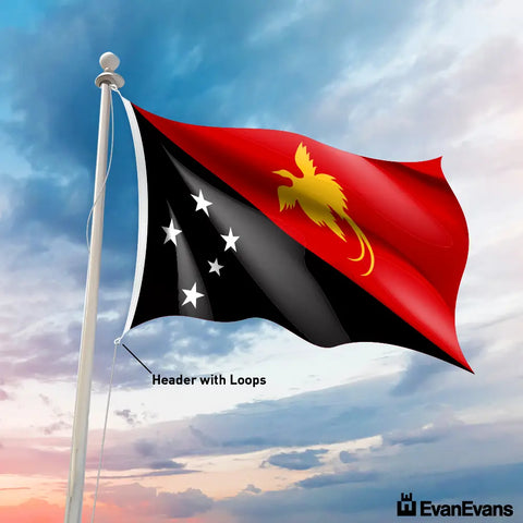 Papua New Guinea flag header with loops