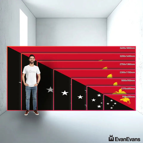 Papua New Guinea flag size guide comparison