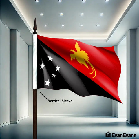 Papua New Guinea flag vertical sleeve