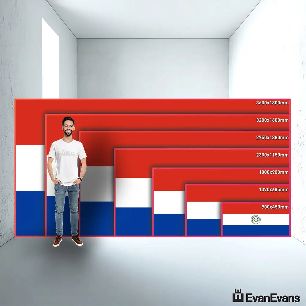 Paraguay flag size guide comparison