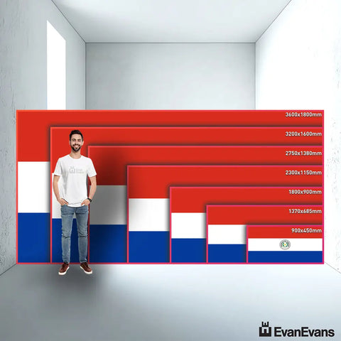 Paraguay flag size guide comparison