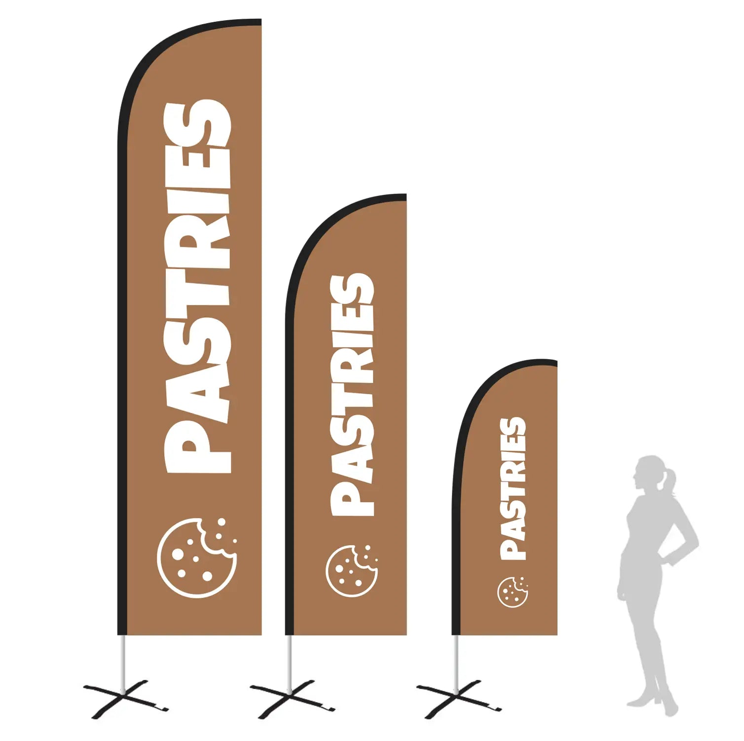 Pastries Light Brown Feather Flag