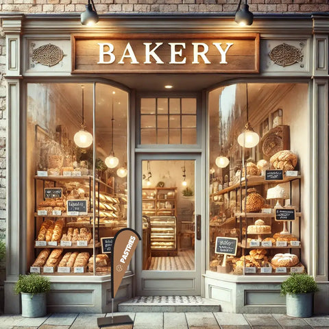 Pastries Light Brown Teardrop Flag Bakery