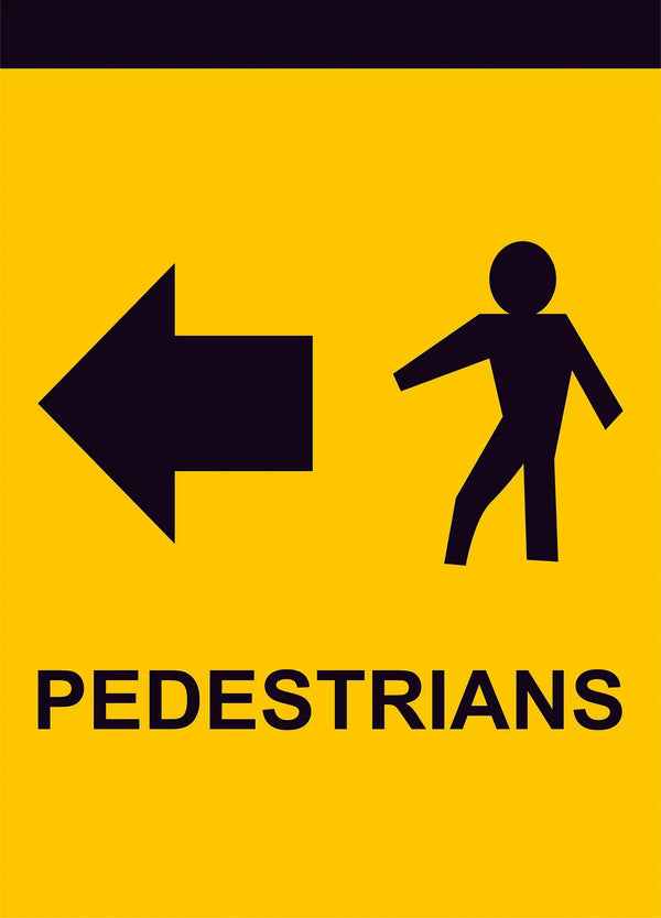 Pedestrians Left Construction Sign