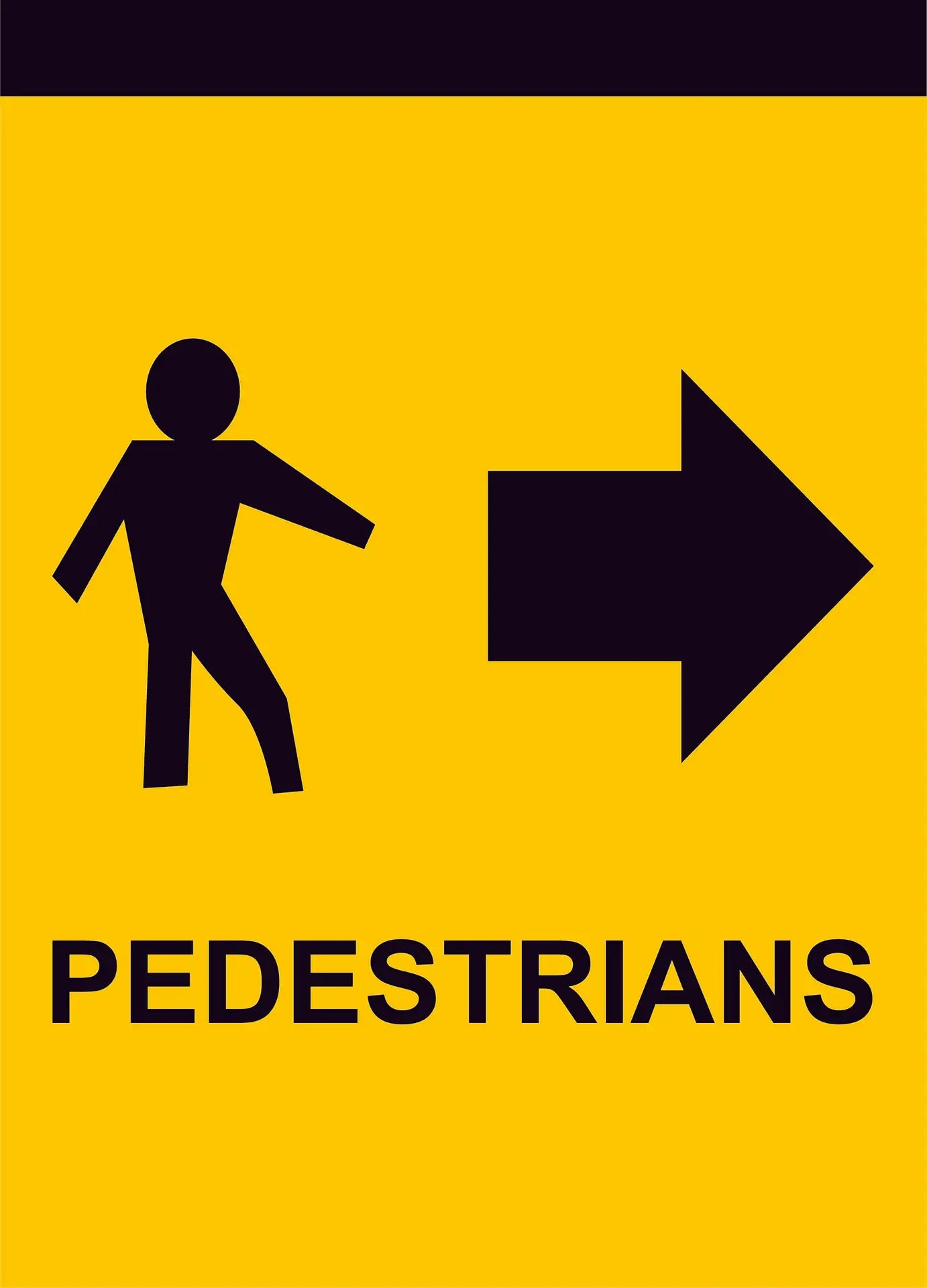 Pedestrians Right Construction Sign