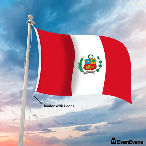 Peru flag header with loops