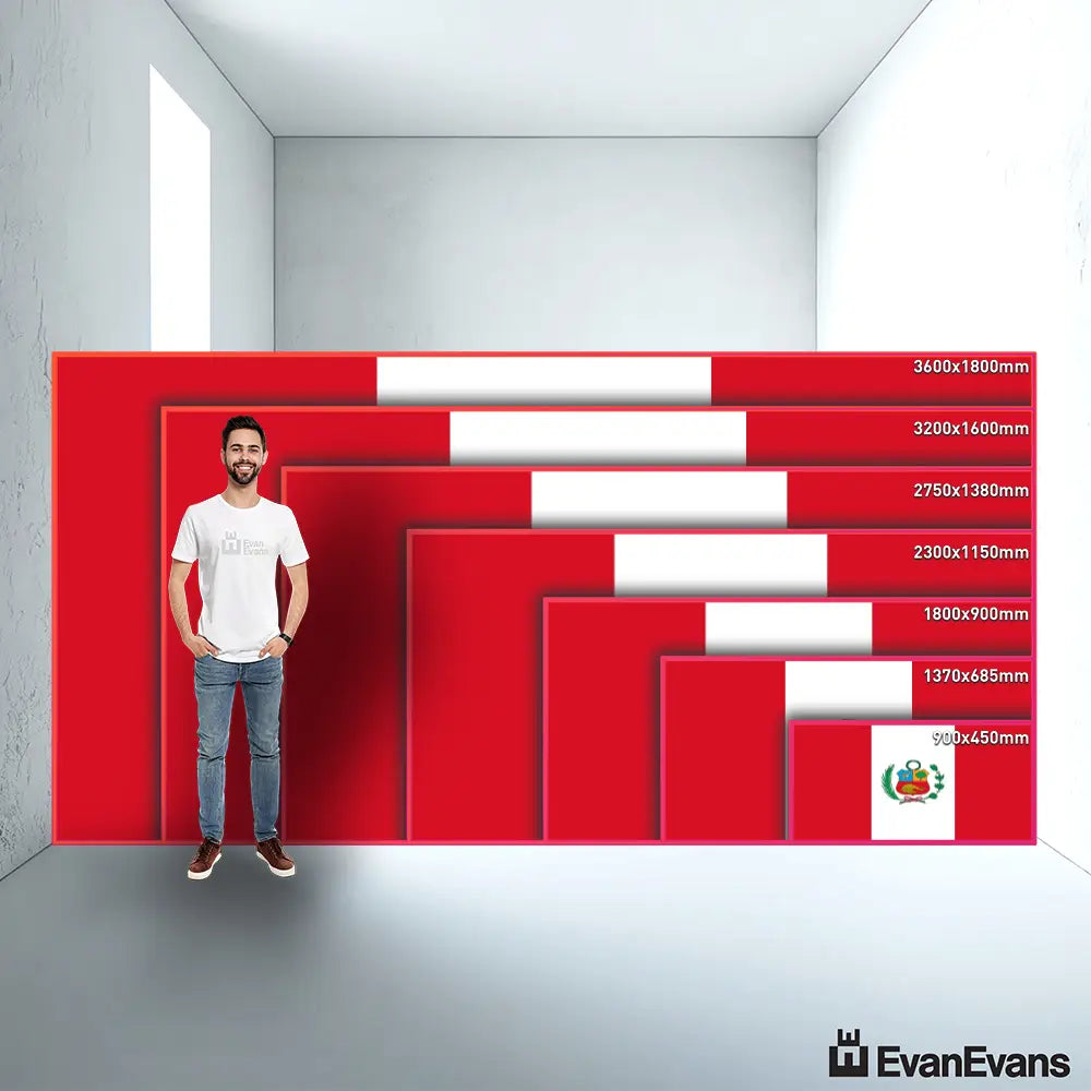 Peru flag size guide comparison