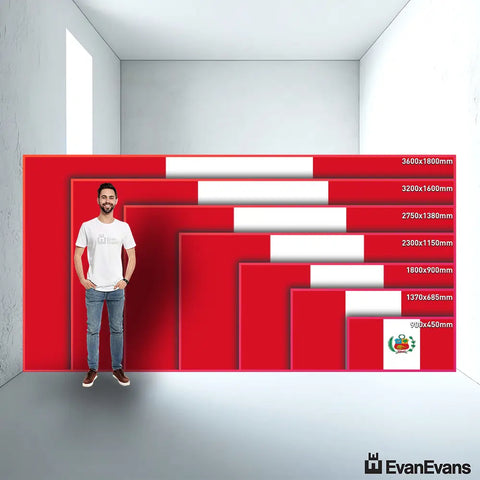 Peru flag size guide comparison