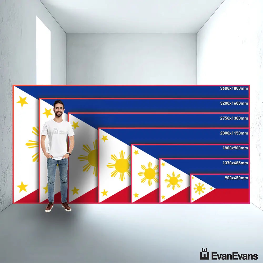 Philippines flag size guide comparison