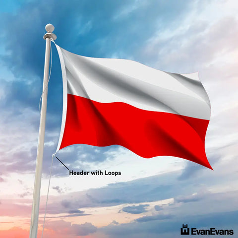 Poland flag header with loops