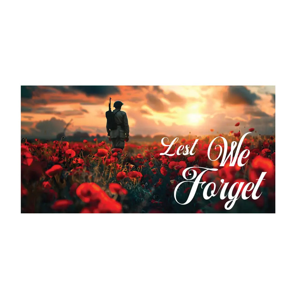 Poppy Field Soldier Standing Lest We Forget art