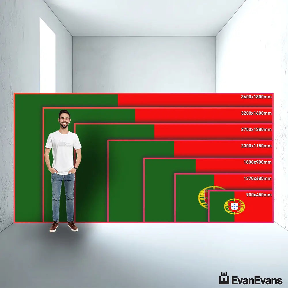Portugal flag size guide comparison