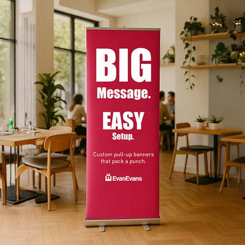 Pull up Banner Big Message Easy setup