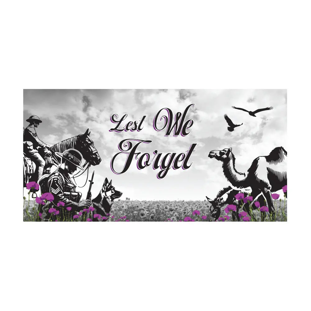 Purple Poppy Animal Standing Lest We Forget art