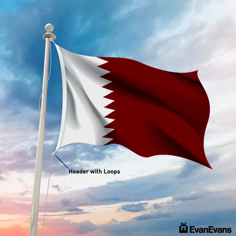 Qatar flag header with loops