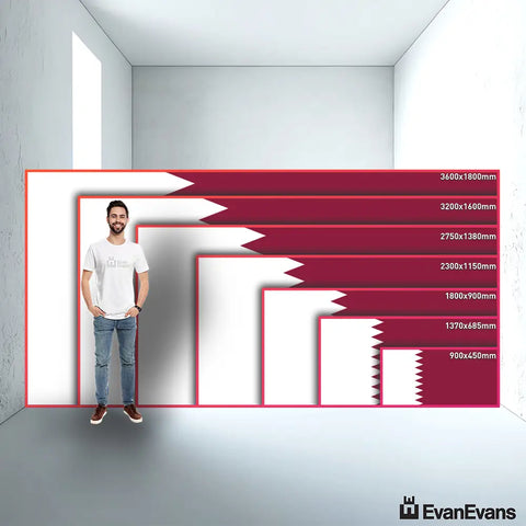 Qatar flag size guide comparison