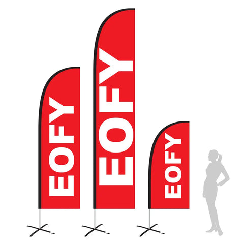 RED EOFY Feather Flag multiple Sizes