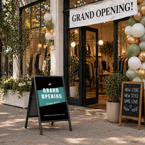 Retail A-Frame Sign - Store Opening Promotion