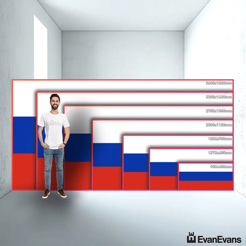 Russia flag size guide comparison
