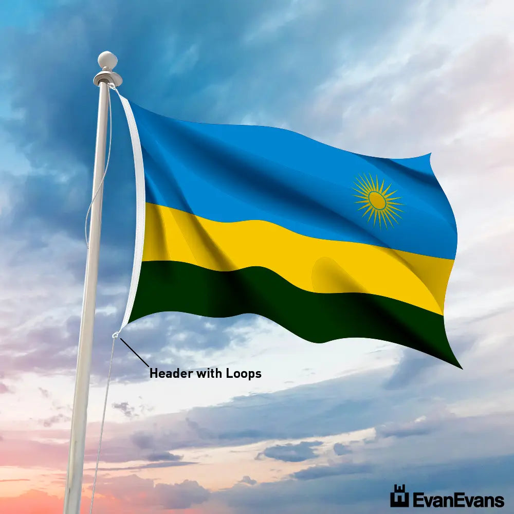 Rwanda flag header with loops