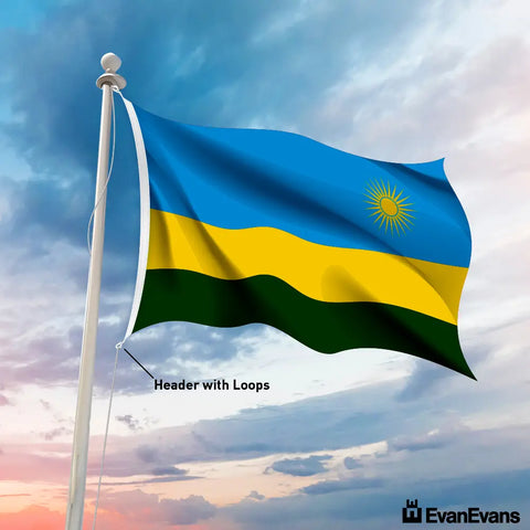 Rwanda flag header with loops