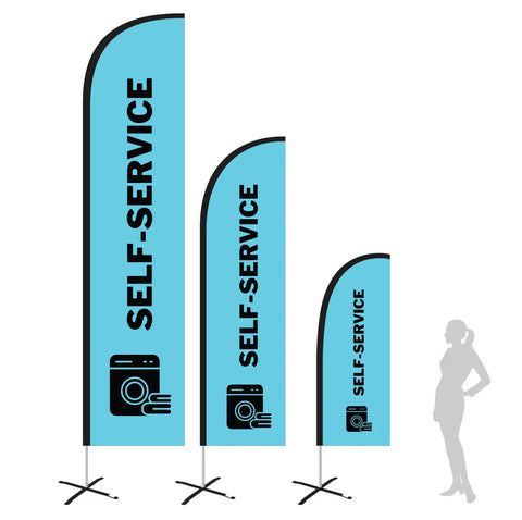 SELF SERVICE LIGHT BLUE Feather Flag