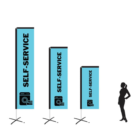 SELF SERVICE LIGHT BLUE Rectangle Flag