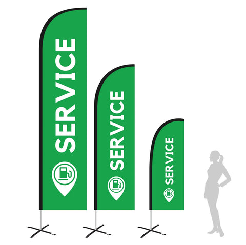 SERVICE GREEN Feather Flag