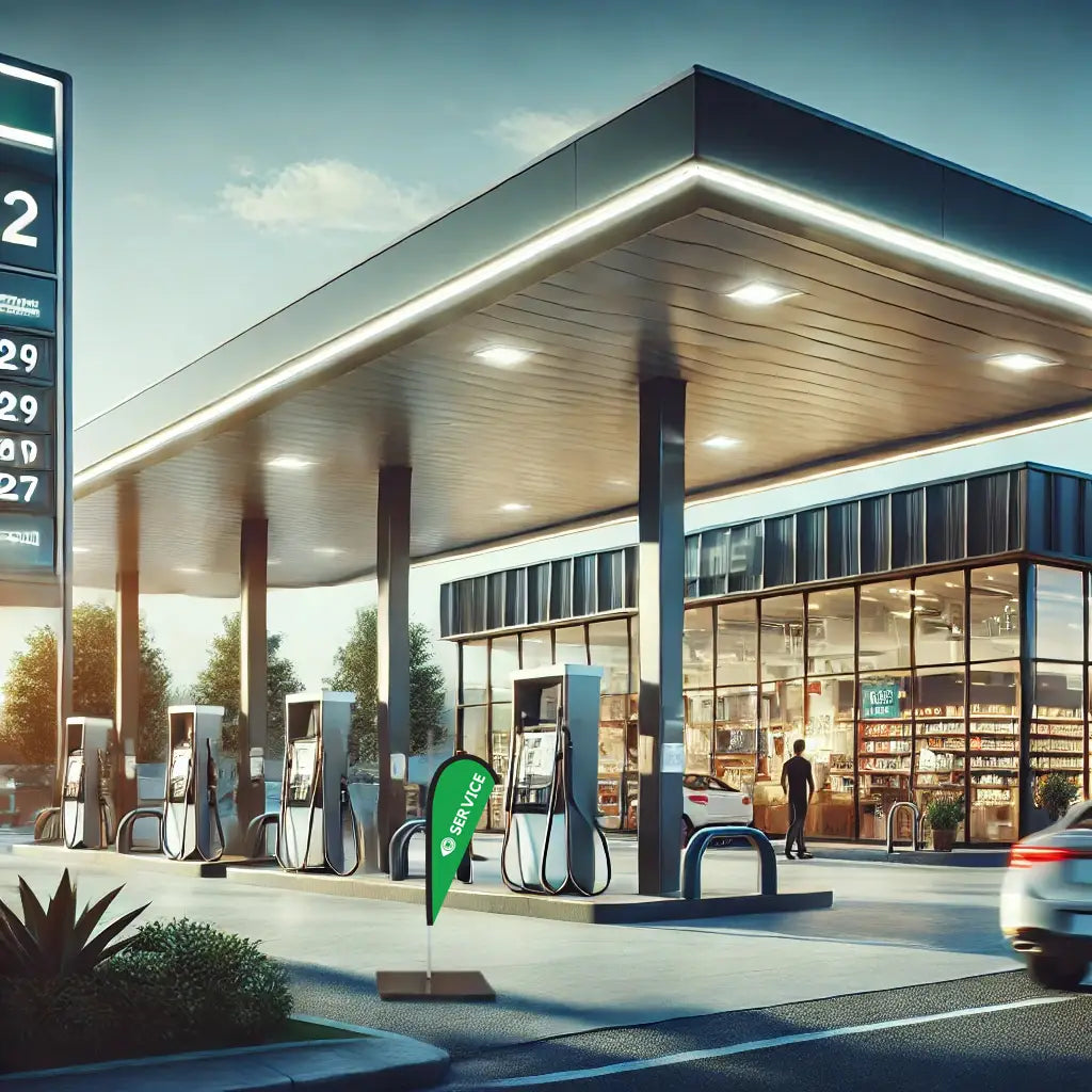 SERVICE GREEN Teardrop Flag for Service Stations