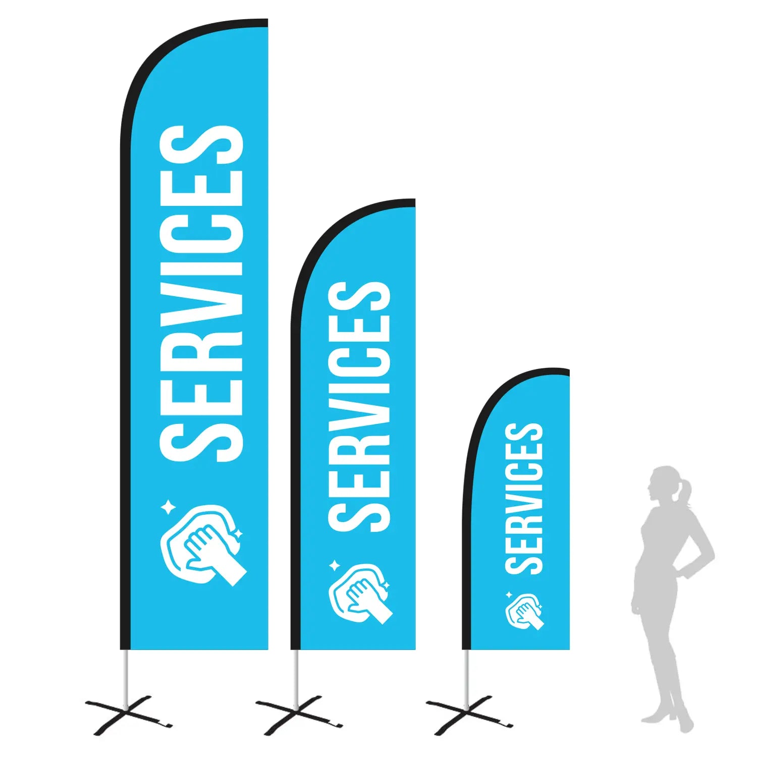 SERVICES BLUE Feather Flag