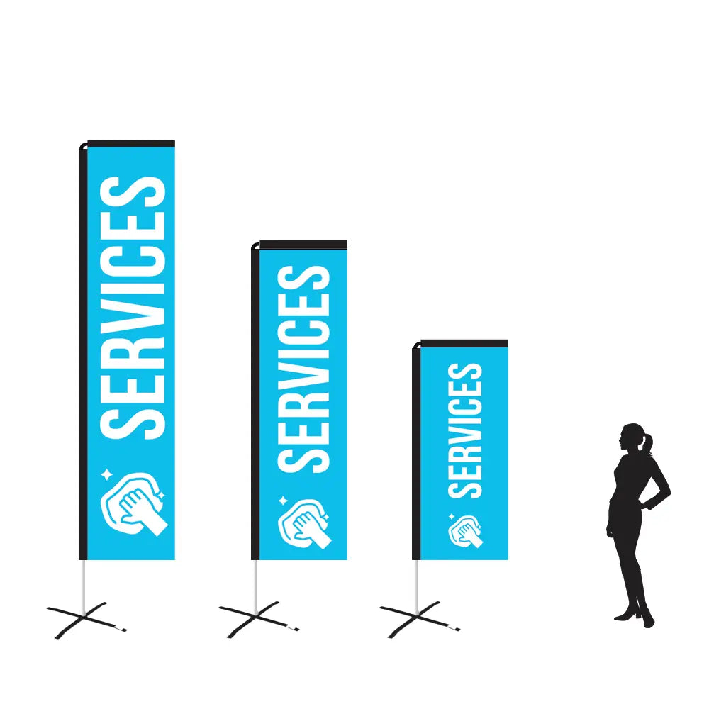 SERVICES BLUE Rectangle Flag