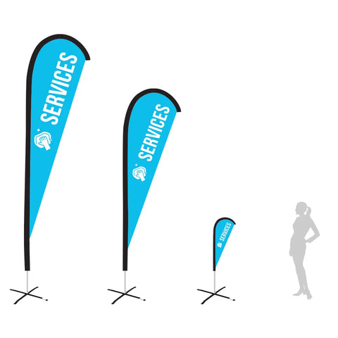 SERVICES BLUE Teardrop Flag