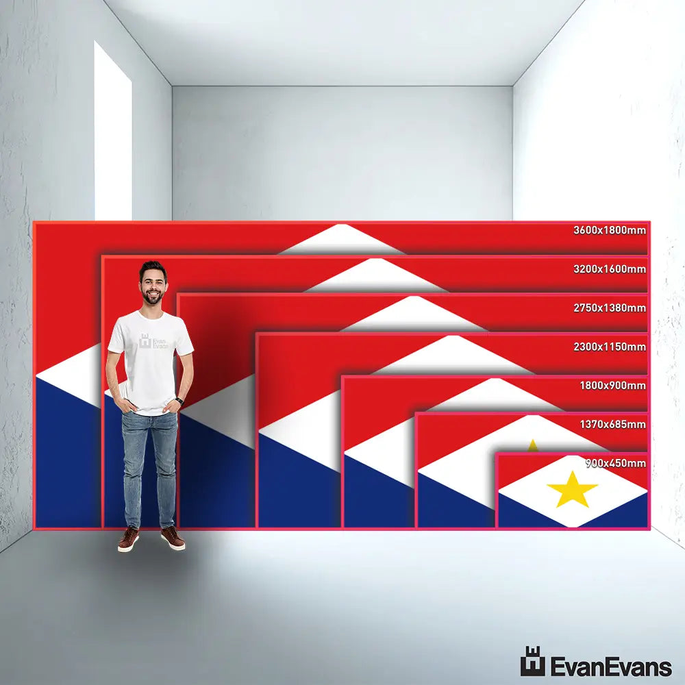 Saba flag size guide comparison