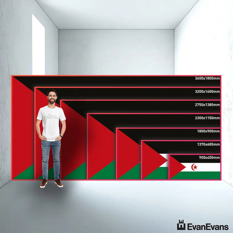 Sahrawi Arab Democratic Republic flag size guide comparison