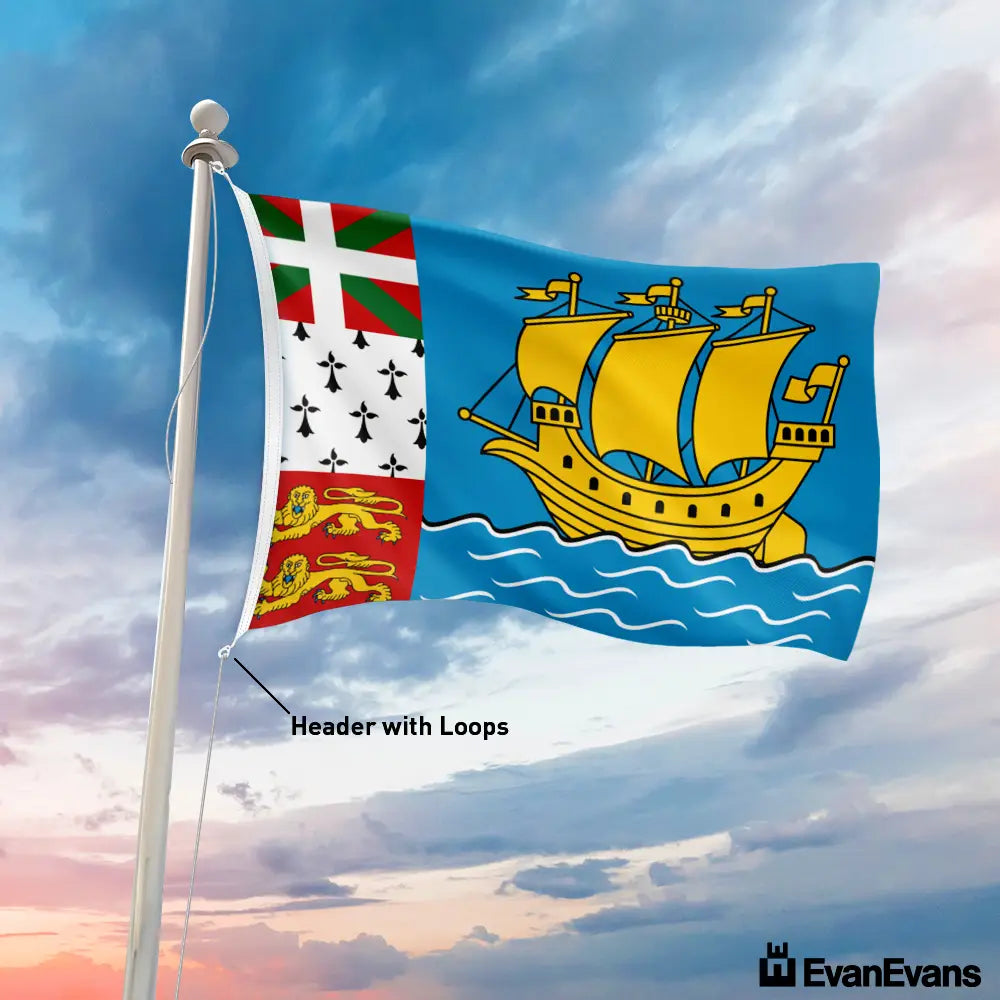 Saint Pierre and Miquelon flag header with loops