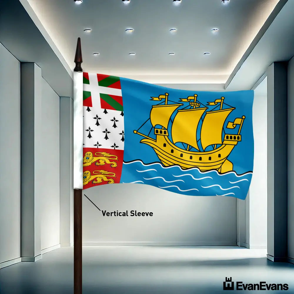 Saint Pierre and Miquelon flag vertical sleeve