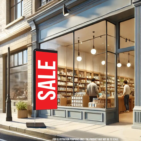 Sale Red Rectangle Flag Retail Stores