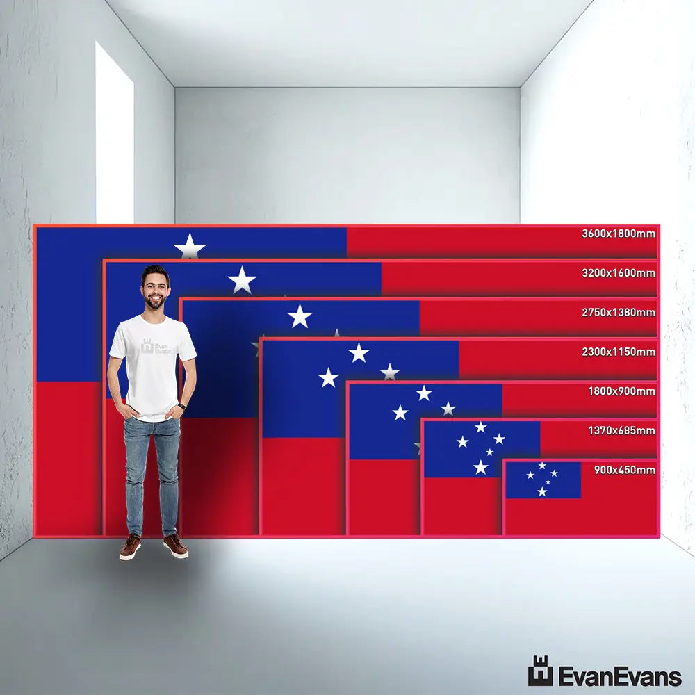 Samoa flag size guide comparison
