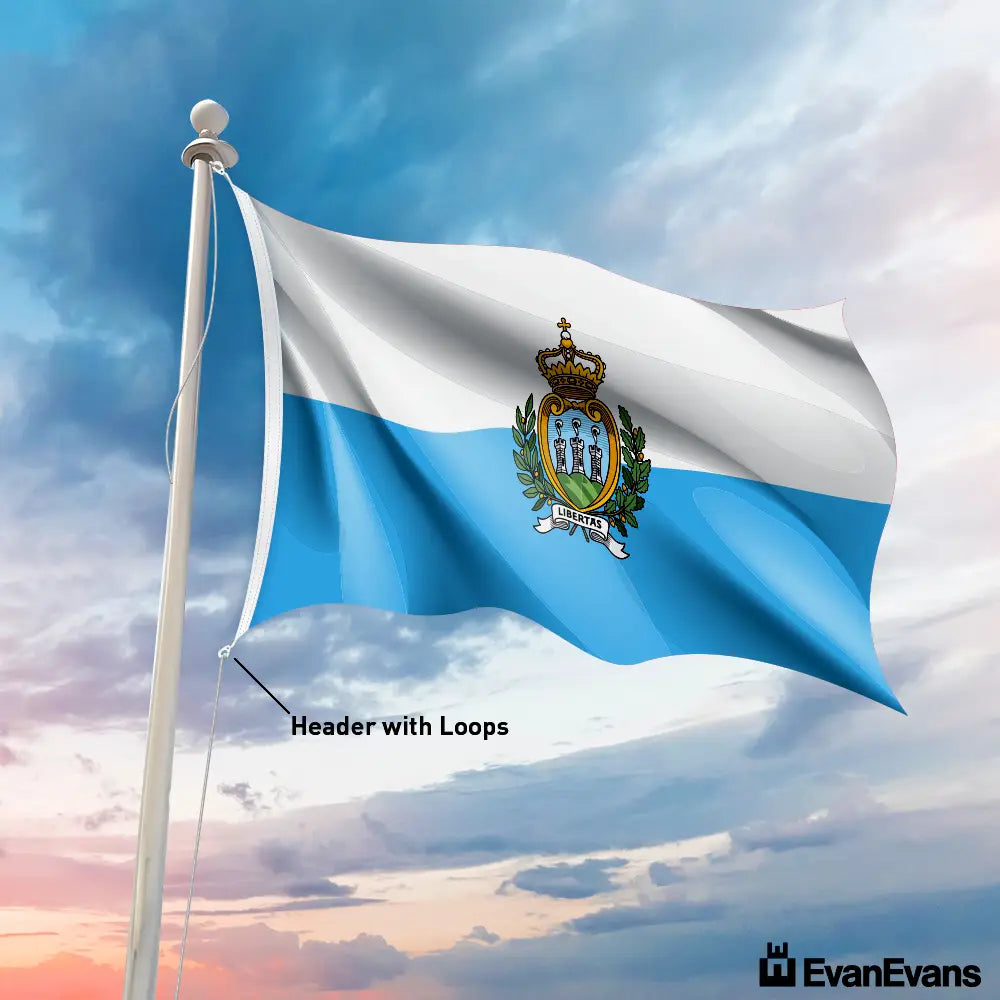 San Marino flag header with loops