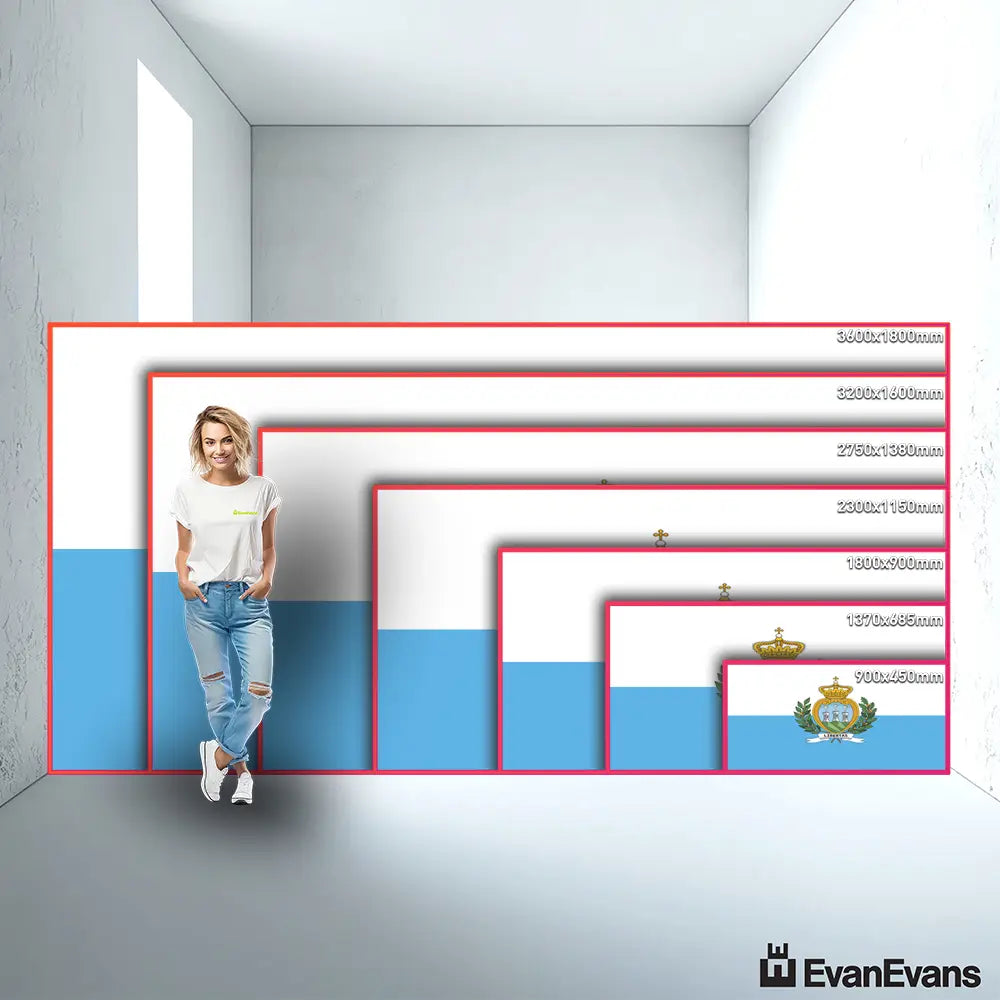 San Marino flag size guide comparison