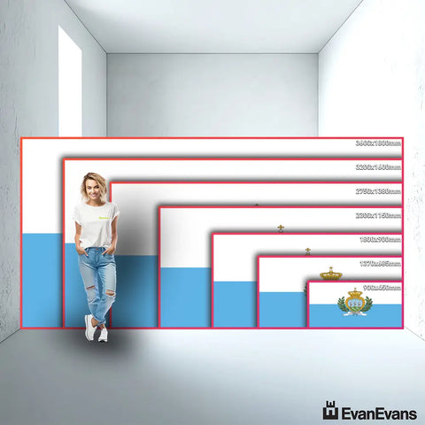 San Marino flag size guide comparison