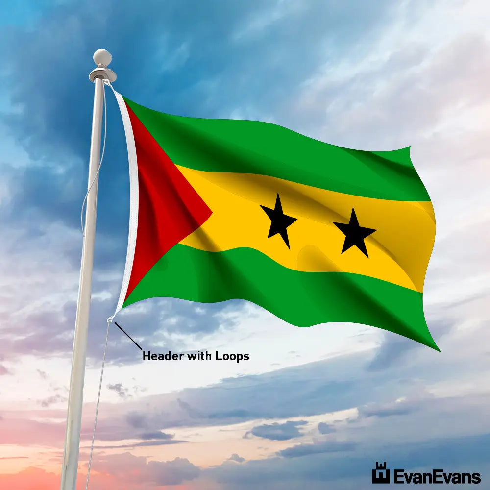 Sao Tome and Principe flag header with loops